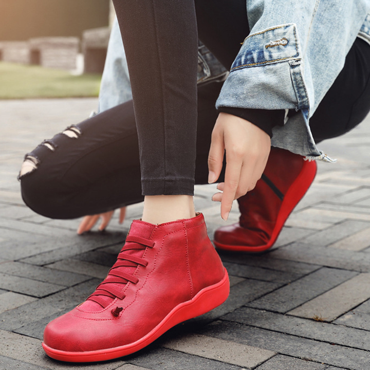 Poppy Vale Lace-Up Ankle Boots by Modioza