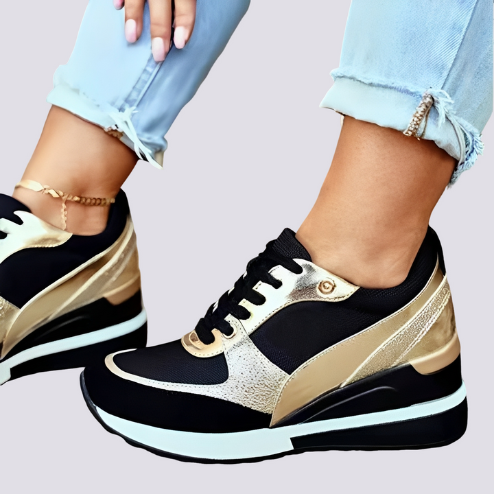 Georgia Meadow Platform Sneakers – Gold
