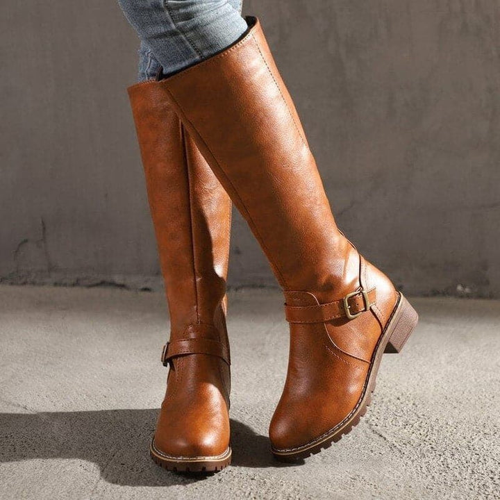 Brenna Juniper Knee-High Boots – Brown