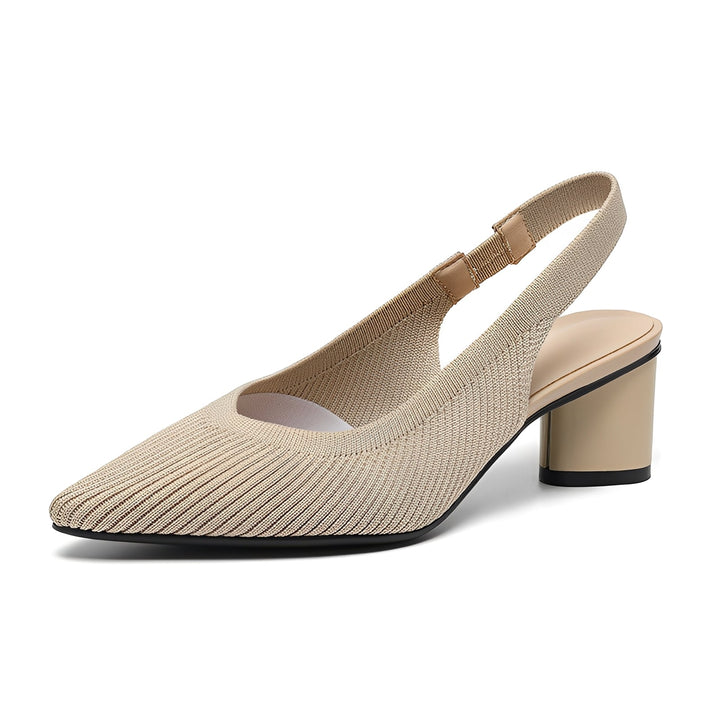 Elodie Meadow Slingback Heels – Beige