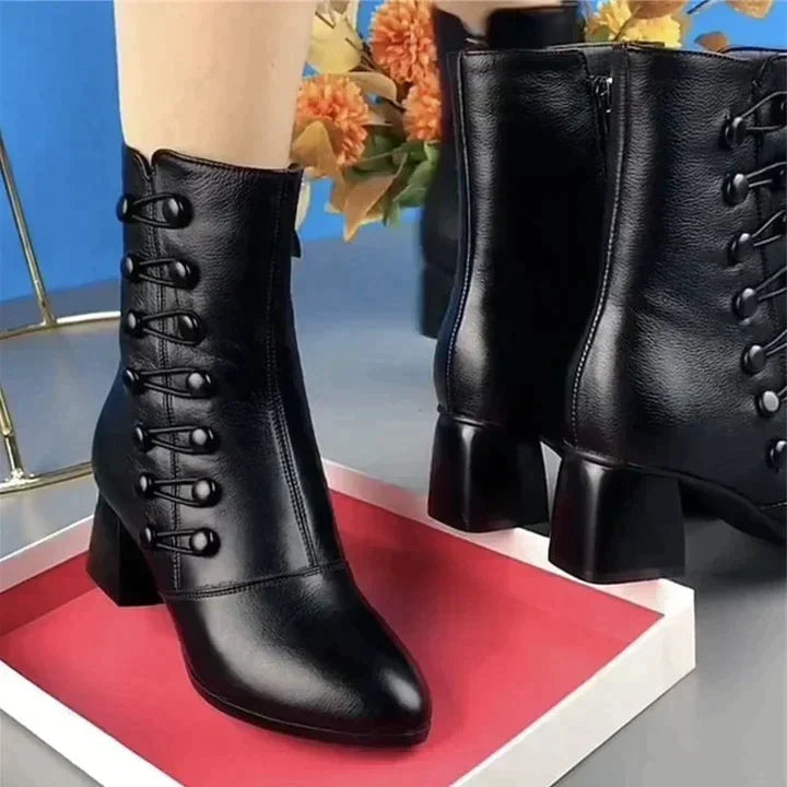 Sadie Vale Lace-Up Ankle Boots by Modioza