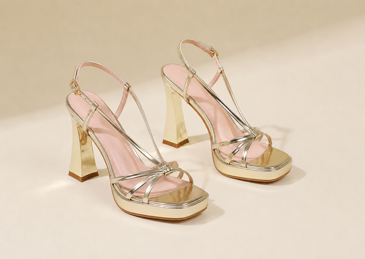 Kendall Willow Platform Heels – Gold