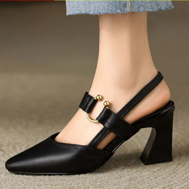 Quinn Meadow Slingback Heels – Black