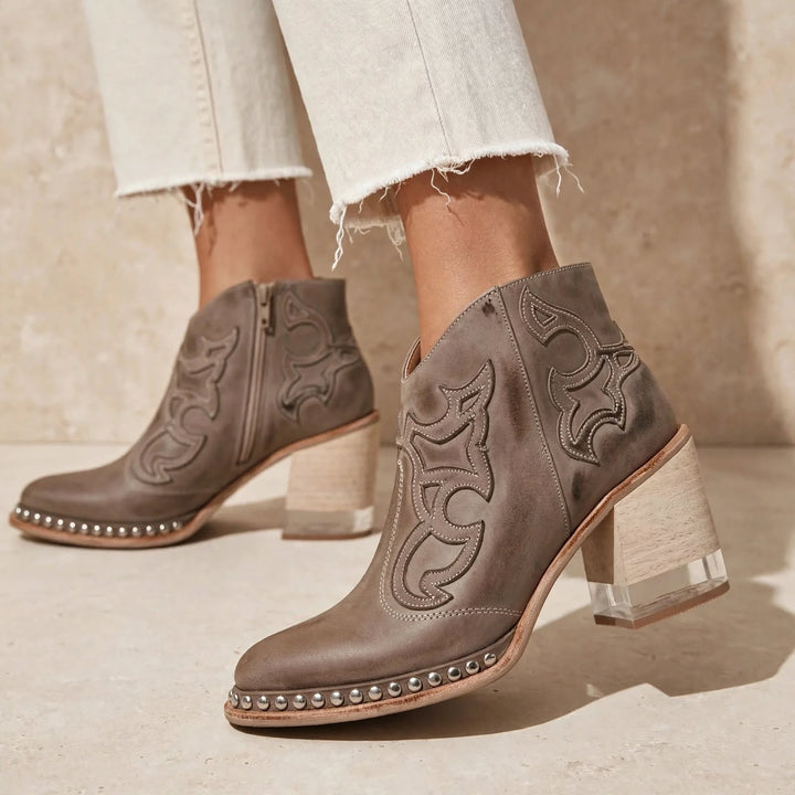 Haven Willow Western Ankle Boots – Taupe