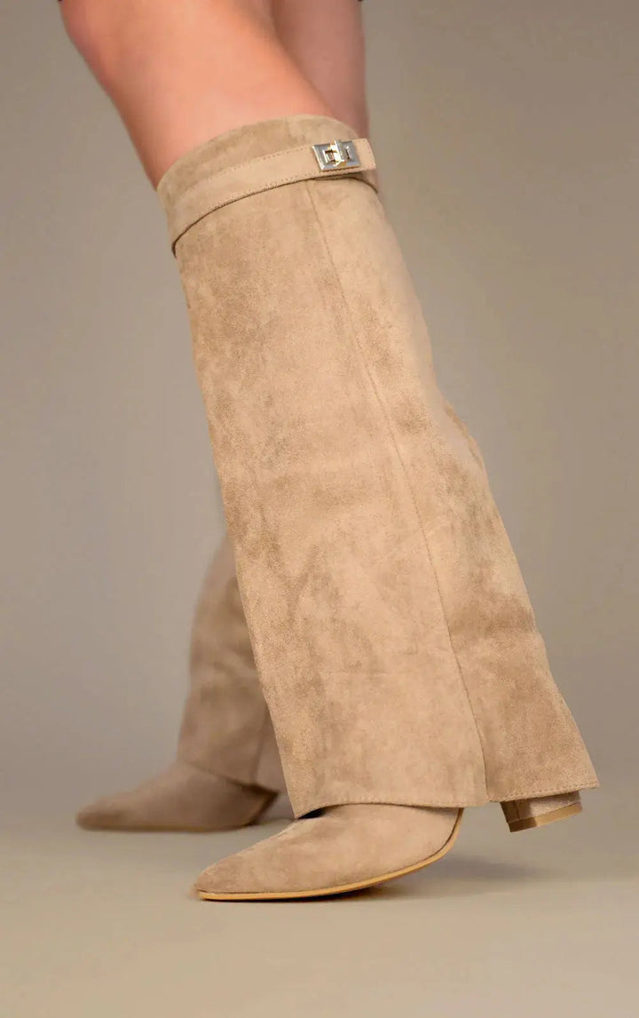 Leighton Cedar Knee-High Boots – Taupe