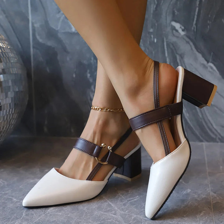 Lacey Juniper Slingback Heels – White