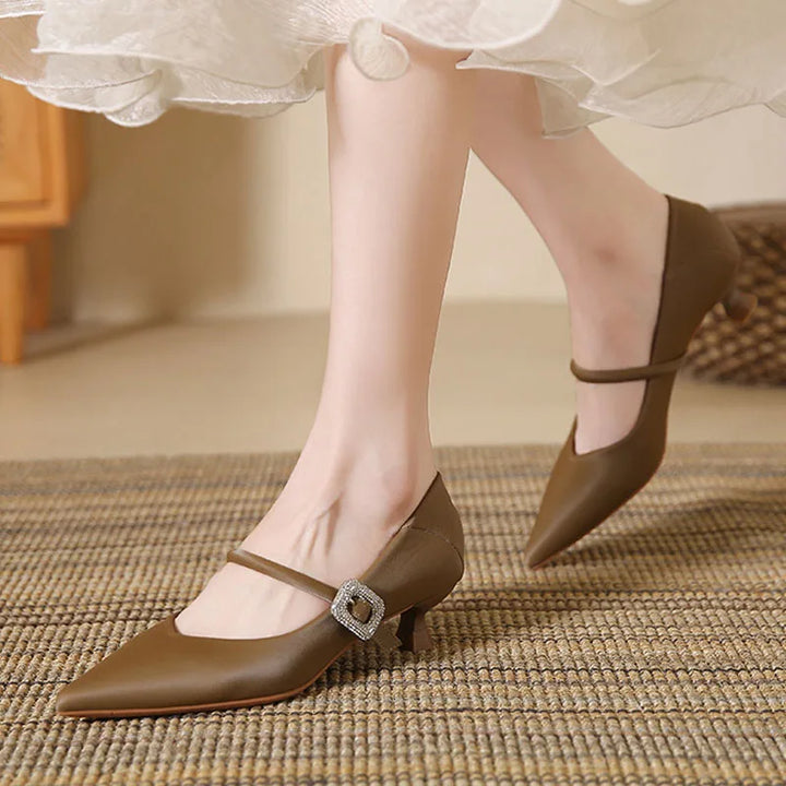 Willa Cove Kitten-Heel Pumps by Modioza