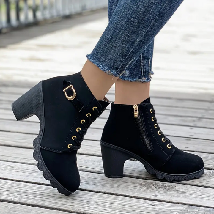 Belle Vale Heeled Ankle Boots by Modioza