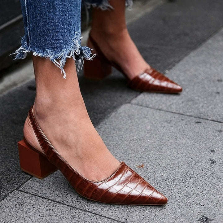Finley Willow Slingback Heels – Dark Brown