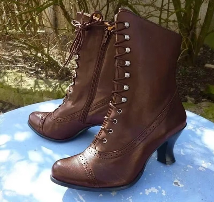 Reese Willow Lace-Up Ankle Boots – Brown