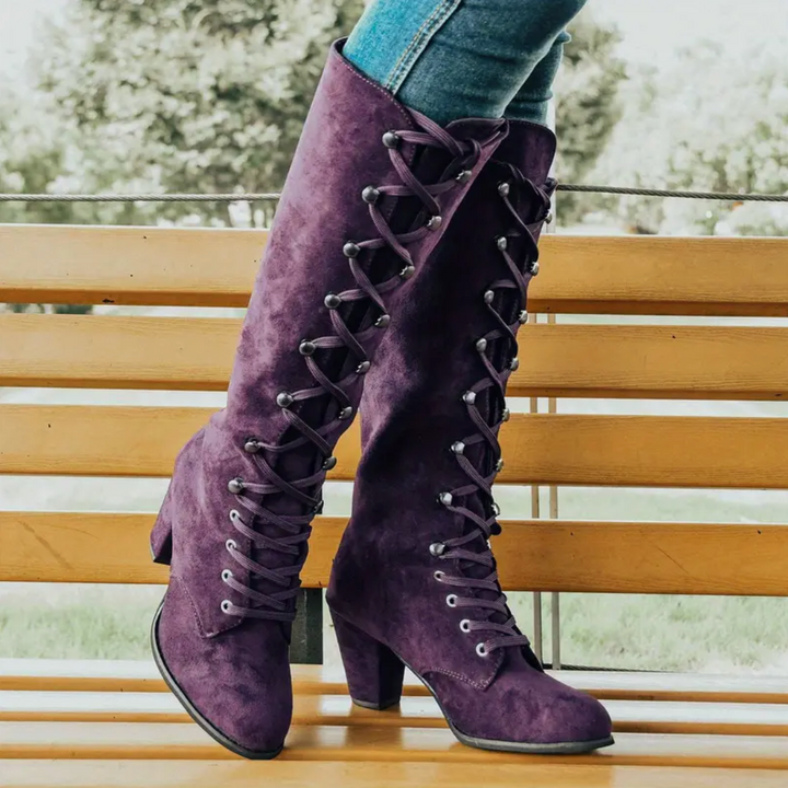 Phoebe Row Knee-High Boots by Modioza