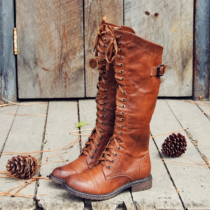 Makenna Juniper Lace-Up Ankle Boots – Brown