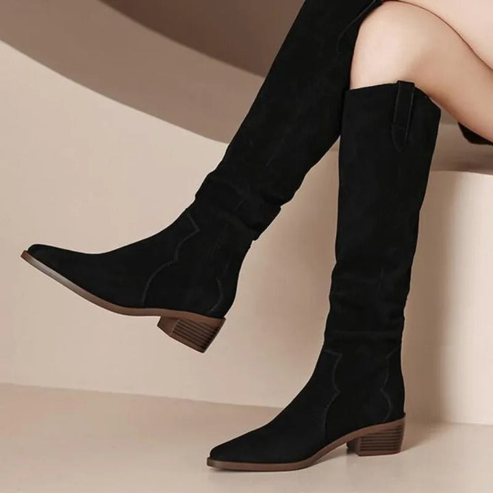 Riley Juniper Knee-High Boots – Black